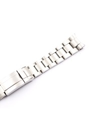 Rolamy 20 21mm Stainless Steel Solid Curved End Screw Links Wristband Watch Band for Rolex Oyster Submariners