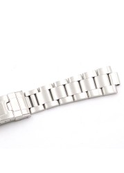 Rolamy 20mm 316L Stainless Links Hollow Curved End Deployment Glide Clasp Brushed Bracelet for Rolex Vintage Oyster 70216 455B