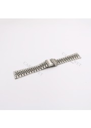 CARLYWET - Luxury watch band, 20mm, 22mm, 316L, straight tip, solid screw links, replacement strap for Seiko, Omega