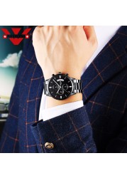 NIBOSI Fashion Watches Mens Top Brand Luxury Watches Rose Gold Waterproof Relogio Masculino Stainless Steel Quartz Wristwatch