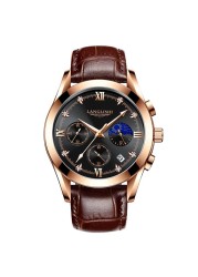 POEDAGAR-Men's Watches, New Fashion, Leather/Stainless Steel, Sports, Luminous, Chronograph, Quartz, 2021