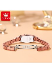 OLEVS Luxury Brand Red Tungsten Steel Wrist Watches Women Fashion Waterproof Quartz Wristwatch Casual Lady Female Wristwatch