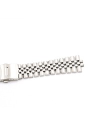 CARLYWET - 22mm Silver Jubilee Watch Band, Hollow Curved Tip, Solid Stainless Steel Screw Links, Silver for Seiko SKX 007