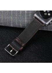 Handmade ostrich foot leather strap watches suitable for Iwatch7 6 5 se 44mm 45mm black brown high-end South African bracelet