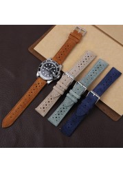Soft Suede Leather Watch Band 18mm 19mm 20mm 22mm 24mm Blue Watch Straps Stainless Steel Buckle Watch Accessories