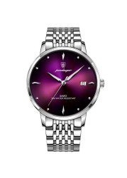 Genuine brand logo luxury men's watches fashion waterproof stainless steel automatic calendar quartz watch with A4248 . battery