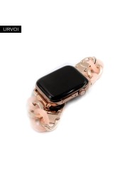 URVOI Cow Boy Series Band for Apple Watch 7 6 SE 5 4 3 2 1 Stainless Steel Resin Strap for iwatch Strap Link Bracelet Modern Style