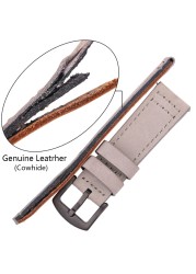 Cowhide Watches 18 20 22 24mm Women Men Quick Release For Samsung Gear S3 Genuine Leather Vintage Band Watch Strap