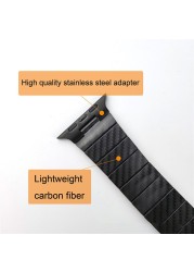 Carbon Fiber Strap for iWatch Series 7 6 SE 5 4 for Apple Watch Band 45mm 41mm 44mm 40mm 42mm 38mm Surface Watchbands