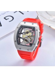 2021 Brand RM Casual Men's Watch Sports Wristwatch Man Carbon Cellulosic Watches Fashion Silicone Woman Quartz Hollow Out Watches