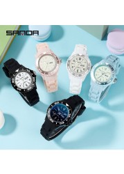 SANDA Fashion Casual Women's Watch Silicone Waterproof Quartz Women Watches Female Gift for Women Watch Relogio Feminino P1053