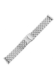 CARLYWET - Curved Loop Watch Band, 22mm, High Quality, Replacement Part, Double Push Buckle for Seiko SKX007