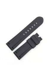 CARLYWET - Replacement Watch Strap, 22 24mm Water Resistant Silicone Rubber, High Quality, Brown, Gray, For Panerai Lighting