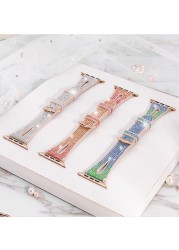 Color Changes Shiny Gel Bracelet for Apple Watch Band 41 45mm 38 42mm 40 44mm Women Bling Silicone Strap for iwatch 7 6 5 4 3