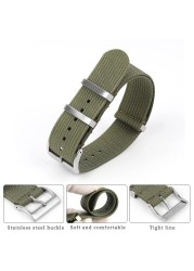 New Ribbed NATO Strap Nylon Watch Band 20mm 22mm Braid Ballistic Fabric Watch Strap Military Watch Band Watch Accessories