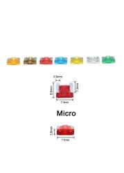 80pcs/lot Micro Auto Mini Car Low Profile Mini Blade Fuse Kit 3A 5A 7.5A 10A 15A 20A 25A 30A With Clip For Any Kind Of Car