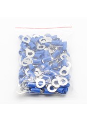 50pcs/100pcs RV2-6 Loop Insulated Terminal Wire Cable Electrical Connector Crimp Terminal
