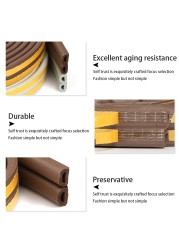 5m Self Adhesive Seal Tape E/D/P/I Type Doors Window Gasket Soundproof Rubber Foam Weatherstrip Sealed Collision Tape