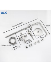 ULA Shower Faucet Stainless Steel Bathroom Bathtub Faucet Shower Mixer Faucet Black Shower Tap Head Rainfall Shower Tools