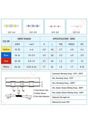 500/50pcs Heat Shrink Butt Terminals Crimp Terminals Waterproof Welding Seal Electrical Connectors Wire Twisting Cable Kit Marine Auto