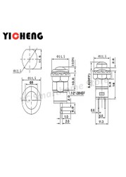 6pcs Self-locking/Momentary Push Button Switch DS228 DS428 12mm Out On Push Button Switch 3A/125VAC 1.5A/250VAC DS-228 DS-428