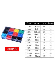 800pcs 127pcs Polyolefin Shrinkable Assorted Heat Shrink Wire Tube Insulated Cable Sleeving Tubing Set 2:1 Waterproof Pipe Sleeve