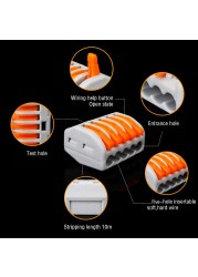 Wire Connector Terminal Block Set Reusable Electrical Cable Quick Connector Universal Compact Terminal Plug-in0.08-2.5mm2 Kits