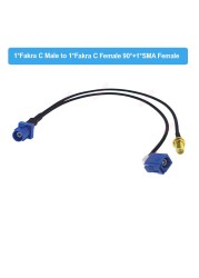 Fakra C Male to SMA Male and Fakra C Female Y Type GPS Adapter Fakra to SMA Splitter Navigation Cable GPS Antenna Extension Cord