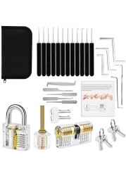 Locksmith Tools Set Clear Locking Practice Kit with Broken Wrench and Key Lock Removal Tool Kit and Padlock