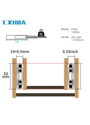 CXHIIA Heavy Duty Drawer Runners Fully Extendable Skates for Drawer Rails 120kg Bearing Capacity, 1 Pair