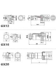 YIDI 5/10 Set GX12 GX16 GX20 2 3 4 5 6 7 8 9 10 12 14 15 Pin Male Female Lc Cable Pilot Flight Circular Connector Plug Socket