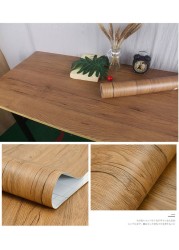 Wood Grain Stickers Wardrobe Wardrobe Table Furniture Renovation Stickers Wallpaper Self Adhesive Vinyl Waterproof Wallpaper