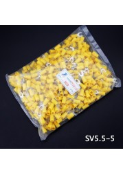 1000pcs SV 1.25 2 3.5-(3 4 5 6) Insulated Wire Terminals Electrical Lug Crimp Terminal 1.5-2.5mm-4mm 16-14 awg