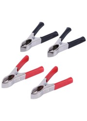 High Quality 4pcs 30A Red Black Alligator Clamps 72/75mm Alligator Clip Handle Cable Lead Test Battery Test Lead