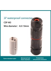 5/10pcs IP68 Waterproof Wire Connector Industrial Electrical Cable 2/3 Pin Outdoor Plug Socket Waterproof Straight Connector