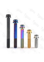 Tgou Titanium Bolt M10x20~90mm Pitch1.25/1.5mm Flange Inner Outer Bolt Gun for Motorcycle Disc Brake Refit