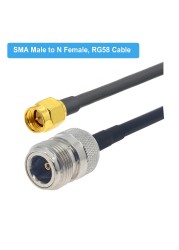 1pc RG58 N Type Male/Female to SMA Male Plug RF Coaxial Adapter Pigtail Cable RG-58 Extension Jumper Cord 15cm 50cm 1M 2M 5M