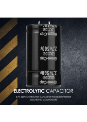 2.7V 500F Farad Capacitor 35x60mm Ultra Wide Application Range Metal Electrolytic Capacitor for Automotive Circuit