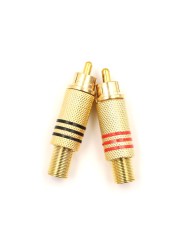 10pcs DIY Parts Gold Red Black Metal Spring RCA Male Connector Jack Plug AV Plugs for Computer Audio Video Soldering