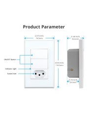 Zemismart Tuya ZigBee 10A Brazil Socket with Light Switch Alexa Google Home Siri Control 110V 240V Wall Outlet Via ZMHK-01 Hub