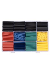 530/164pcs Heat Shrink Tubing Insulation Shrinkable Tube Electronic Assortment Flame Retardant Polyolefin Insulated Sleeve Kit