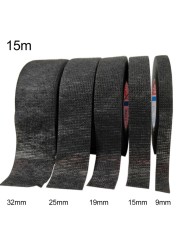 9/15/19/25/32mm Length 15m Car Velvet Retardant Tape Wire Loom Width Duct Tape Cable Harness Adhesives Supplies