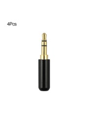 3.5mm Three Headphones Plug 3.5 RCA Connector Jack Connector Plug Jack Stereo Headphone Dual Track 4 stks