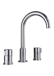 Faucet modern bathroom cabinet washbasin hot and cold double handle three-hole washbasin split three-piece faucet 01-587