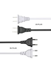 High Quality Power Cord 2.4m Switch Plug Cord Two Pin Plug Cable Extension Cord American Adapter Black and White LED Light Cord