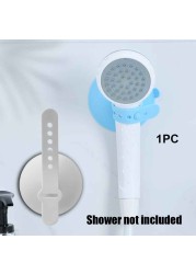 Space Saving Shower Head Holder Home Hotel Durable Strong Suction No Drilling Silicone Wall Mounted Solid Bathroom Accessories