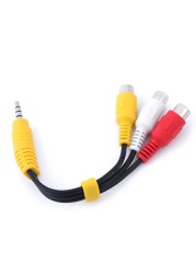 1pc 3.5mm Aux Stereo Male to 3 RCA Female Audio Video AV Adapter Connectors