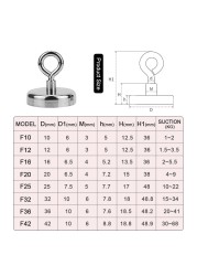 1pc neodymium magnet with ring magnet strong salvage magnet for lake fishing magnetic hook household strong magnetic finder