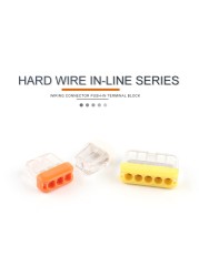 10/30/50/100pcs 2/3/5 Pin Quick Easy Wire Fastener Connector Terminal Block Compact Push In Connector Wiring Connector AWG 20-14