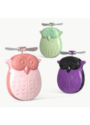 Summer Owl Model Hand Fan Fan Cartoon Handheld USB Rechargeable Desktop Fans 3 Mode Multifunctional Fan Cooler Outdoor Desk